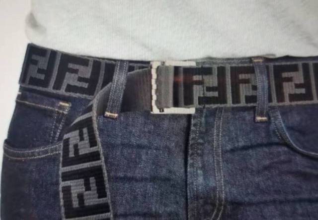 Fendi Men's Casual Wide Satin Belt (4.0cm), same style as in Fendi boutiques. Ma