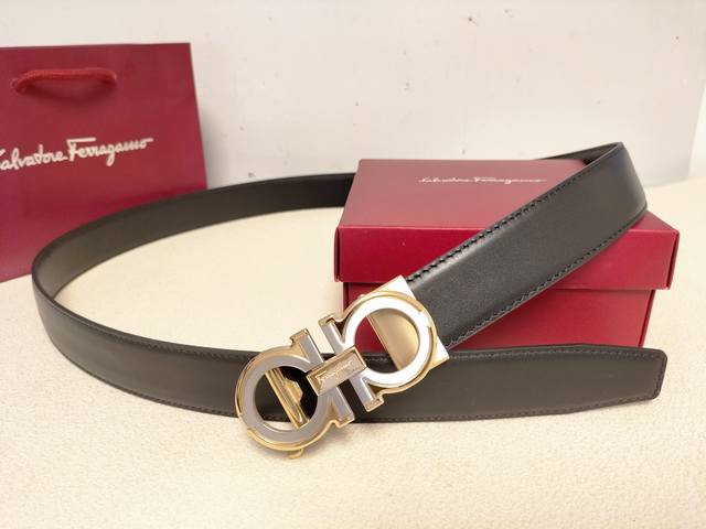 品牌：菲拉格慕男士自动腰带- 宽度35Mm 316精品钢扣 永不掉色 精工打造 手感柔软 可以裁剪