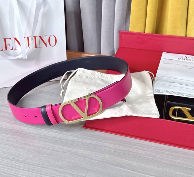 4.0cm Valentino belt, double-sided top-grain cowhide, length: 75.80.85.90.95.100