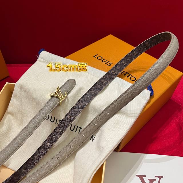 A super stylish L V thin belt, 1.5mm wide, reversible, simple and versatile, eas