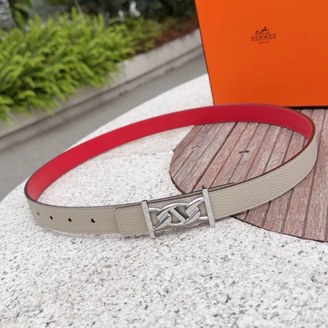 2.5cm Hermes belt, double-sided top-grain cowhide, length: 75.80.85.90.95.105. E