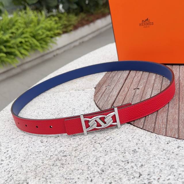 2.5cm Hermes belt, double-sided top-grain cowhide, length: 75.80.85.90.95.105. E