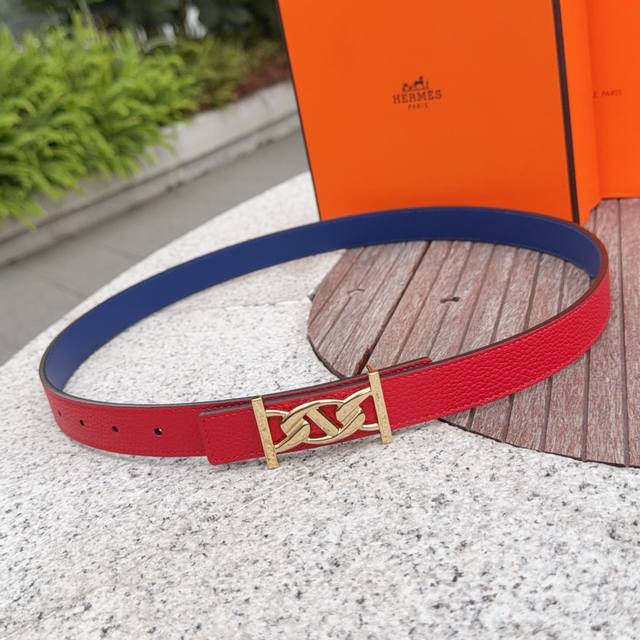 2.5cm Hermes belt, double-sided top-grain cowhide, length: 75.80.85.90.95.105. E