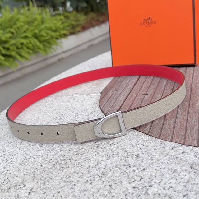 2.5cm Hermes belt, double-sided top-grain cowhide, length: 75.80.85.90.95.105. E