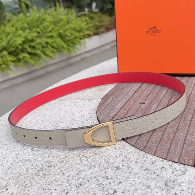 2.5cm Hermes belt, double-sided top-grain cowhide, length: 75.80.85.90.95.105. E