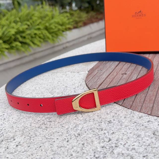 2.5cm Hermes belt, double-sided top-grain cowhide, length: 75.80.85.90.95.105. E