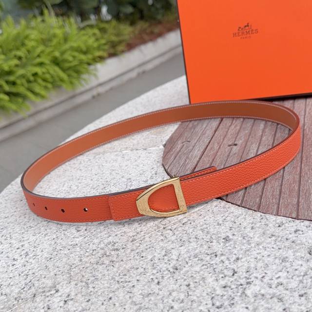 2.5cm Hermes belt, double-sided top-grain cowhide, length: 75.80.85.90.95.105. E