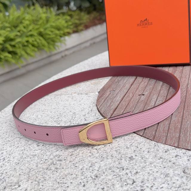 2.5cm Hermes belt, double-sided top-grain cowhide, length: 75.80.85.90.95.105. E