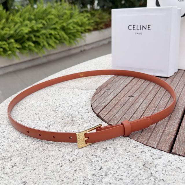 1.5cm Celine belt, top-grain cowhide, length: 75.80.85.90.95. .105. Euros, brass