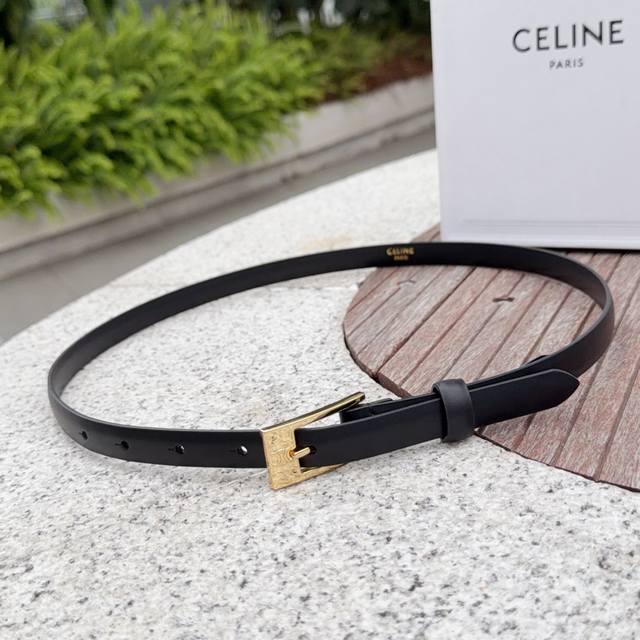 1.5cm Celine belt, top-grain cowhide, length: 75.80.85.90.95. .105. Euros, brass