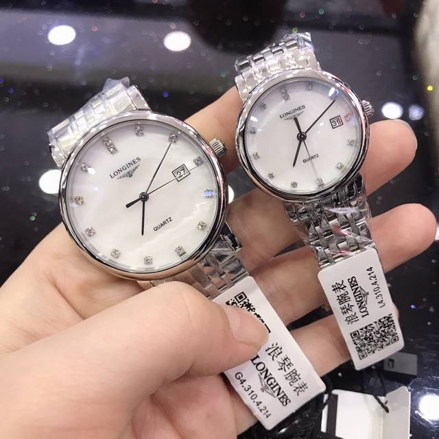 特价 金10超强蓝宝石防刮玻璃｛浪琴博雅系列｝超级跑量王！加大号男39Mm 女29Mm经典设计，和流利线条的完美化身，彰显着浪琴的典型特质，诠释着优雅定义进口石