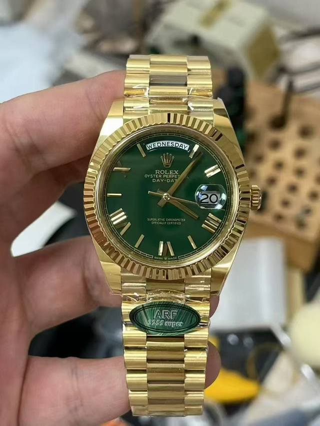 New Arf V2 version, a weighted Rolex Day-Date Double Calendar with a 3255 integr
