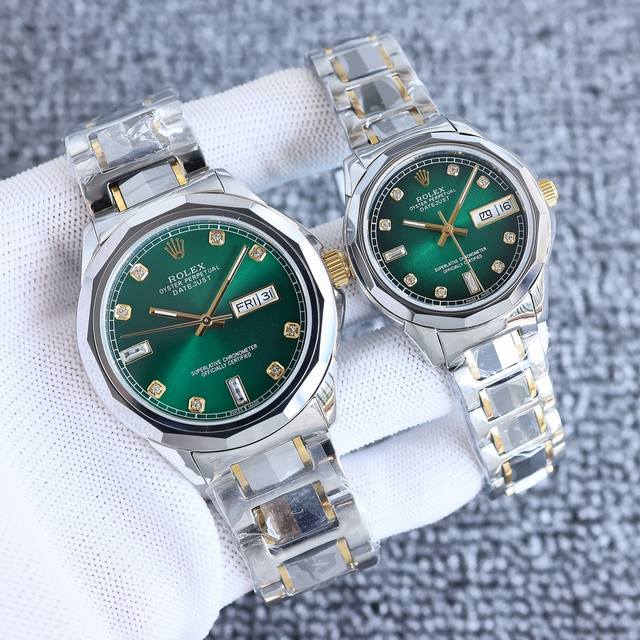 最新情侣腕表劳力士-Rolex商务休闲男士机械腕表 进口日本原装西铁城8205钨钢间316L精钢壳套超级蓝宝石玻璃镜面直径42Mm 女装32Mm尊贵奢华 休闲男
