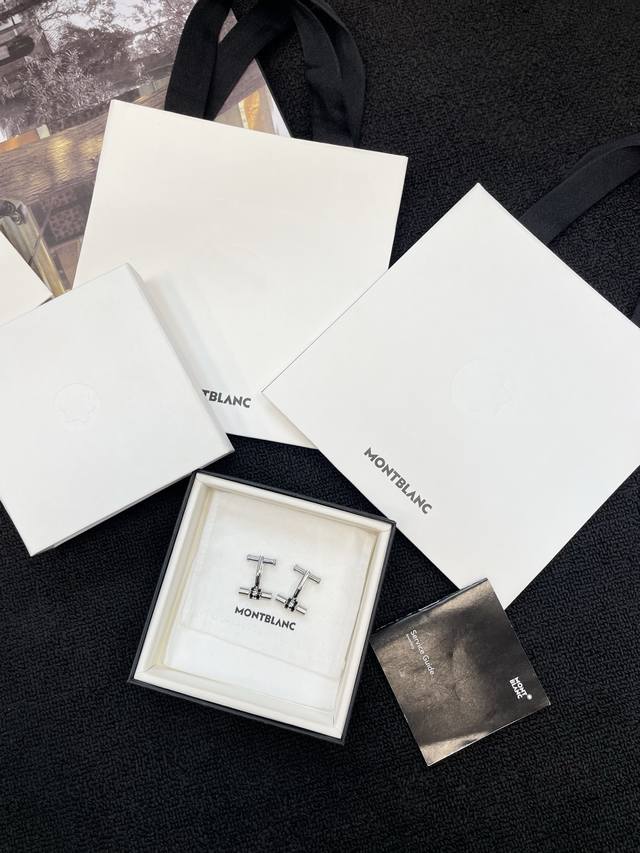 Montblanc metal cufflinks in black and silver define a new level of gentlemanly