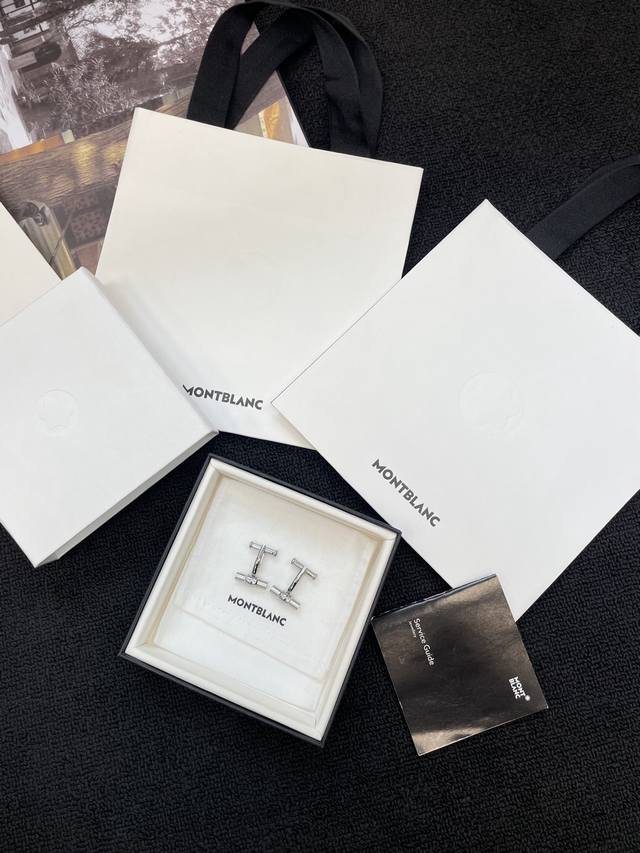1 Montblanc Metal Cufflinks in Matte Silver Define a New Level of Gentlemanly El