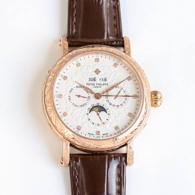 A new Patek Philippe watch with a classic, vintage design, featuring a powerful