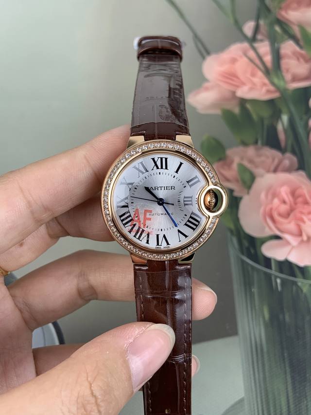 Af 蓝气球 机械款 33Mm 玫金色 钻圈 棕皮