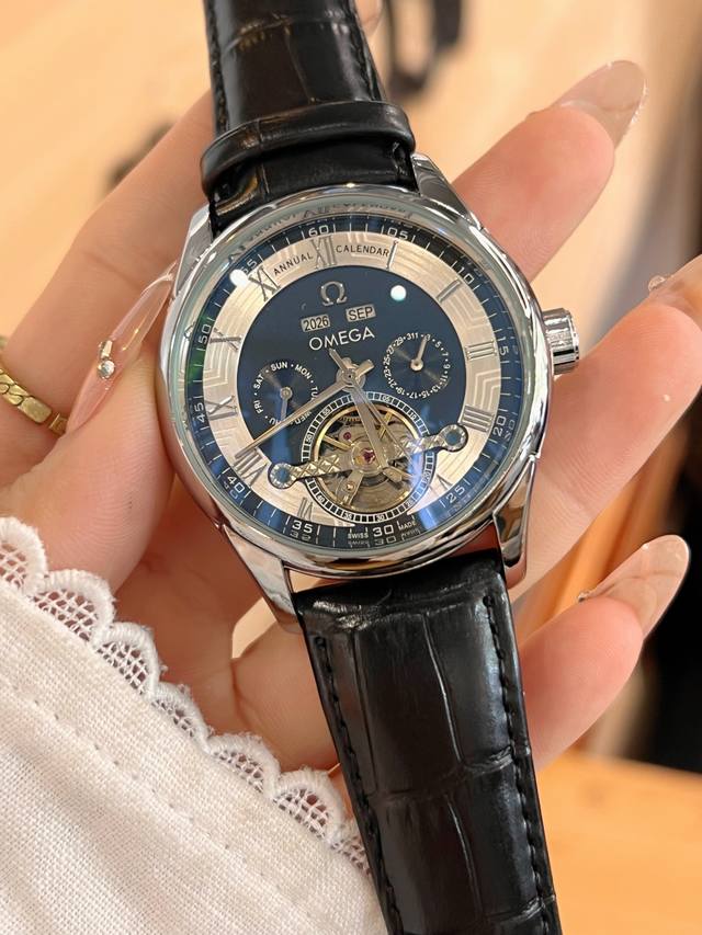 欧米加-Omega 九飞轮全自动机械腕表 蕴含最优质的材料与一丝不苟的工艺！超强矿物质玻璃.真空电镀，精密防水，直径:40Mm，厚度:12Mm，高端大气上档次，