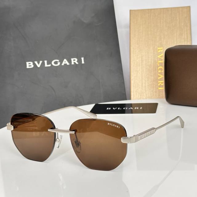 Bvlgar*宝格丽官网款～时尚无框小方 双色电镀 磨砂与光面质感的碰撞～原版开模～Model:Bv50049Size:55口15-145