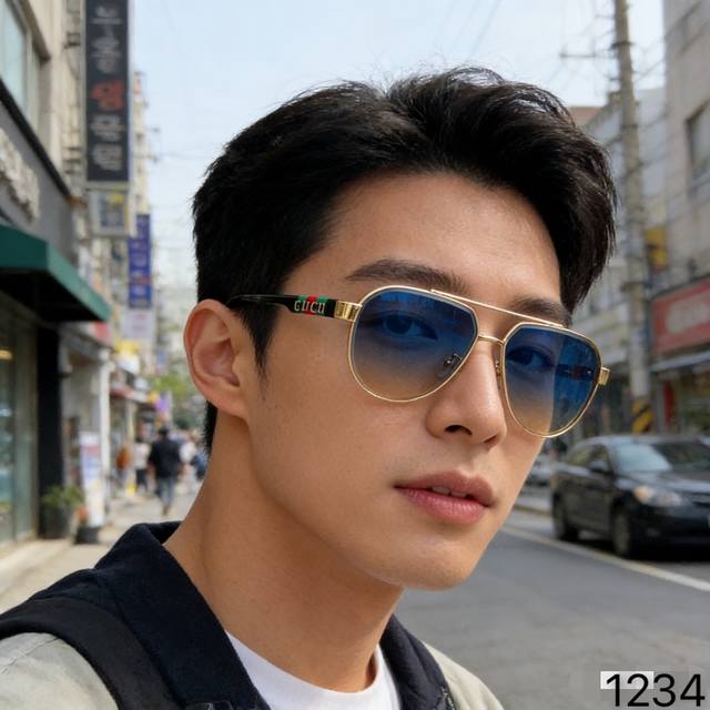 Gucc*太阳镜 时尚潮流休闲墨镜 旅游度假休闲眼镜