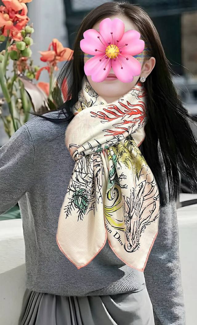 702026 迪奥 太美了zg同步 双面同色 经典设计优雅风 ~气质到骨子里 新一季的面料超高级，真心超级柔软，丝丝顺滑 韧性很强 不容易被轻易勾丝！今年新出的