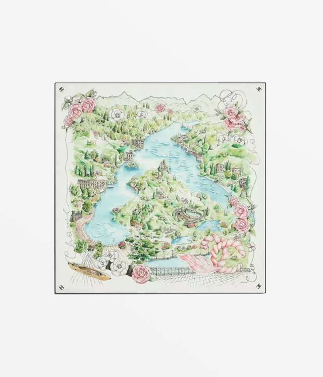 香奈儿 Chanel 26C早春度假系列意大利科莫湖埃斯特庄园规格:90X90Cm 100%真丝