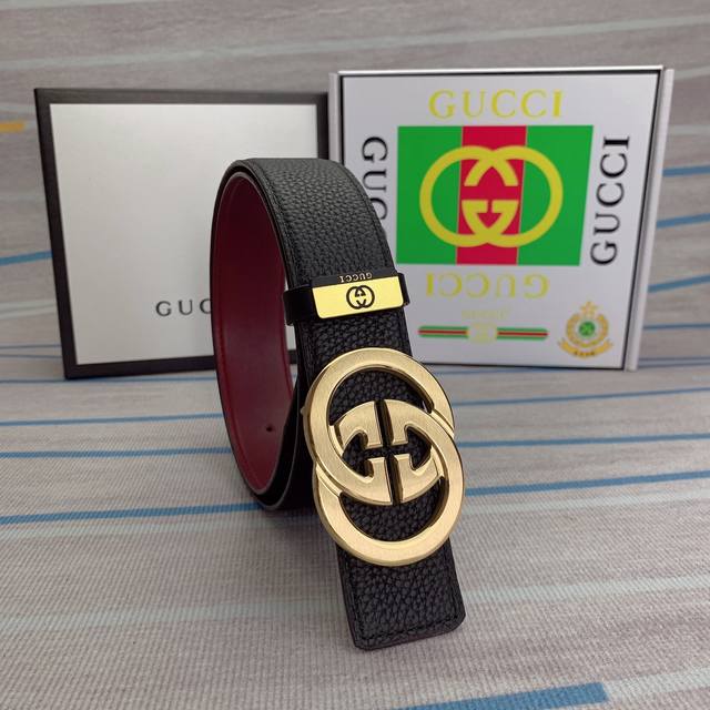 品名：古奇.Gu...Ci原单 材质：原单牛皮腰带 百分百头层牛皮腰带保证真皮，24K纯钢扣，专柜原单品质、做工精细，时尚大牌，送人自用首选包装： 请认准如图专