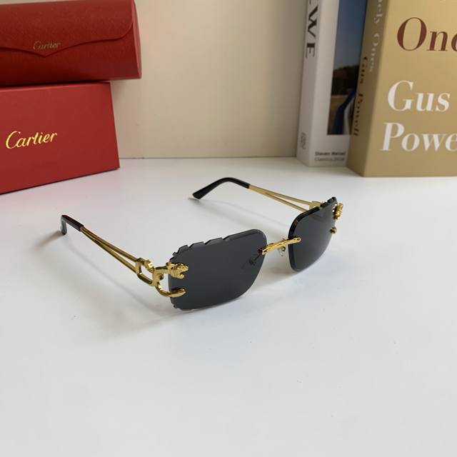 Cartie*卡地亚 新款街拍太阳镜 无框据齿状时尚男女款墨镜 超轻工艺精湛气质十足！超高档奢华的象征！