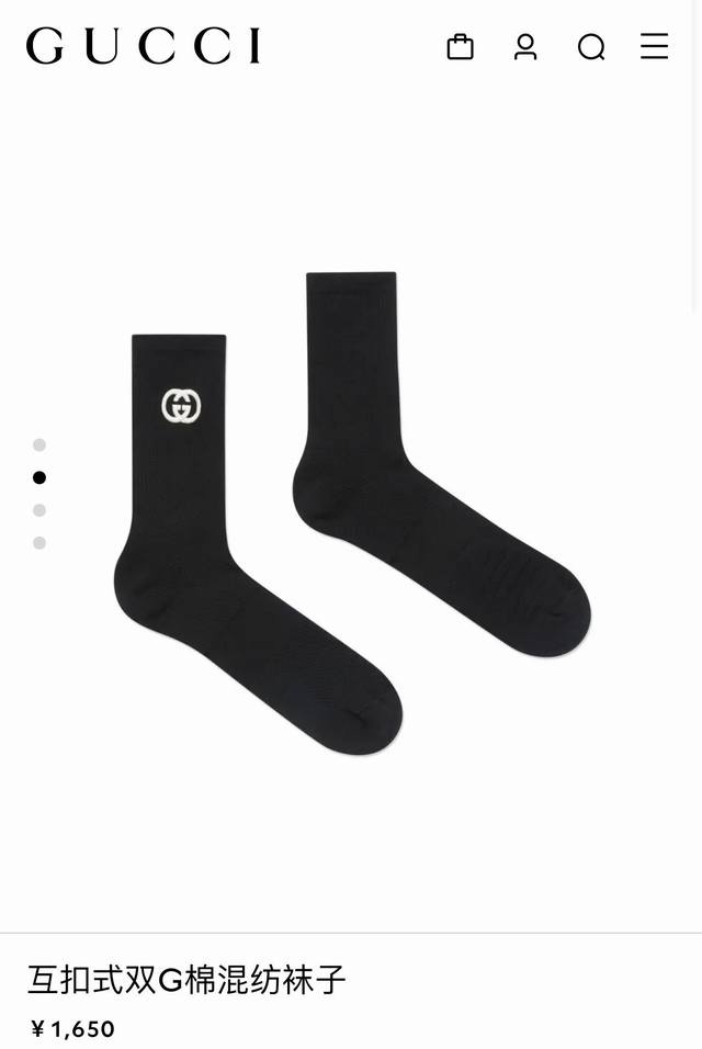 配包装 一盒5 双 古琦 Gucci 经典刺绣字母logo 纯棉中筒袜 ，Ins超火爆小腿袜，纯棉面料，潮人必备 ，经典配色 个性时尚百搭款，你值得拥有哦
