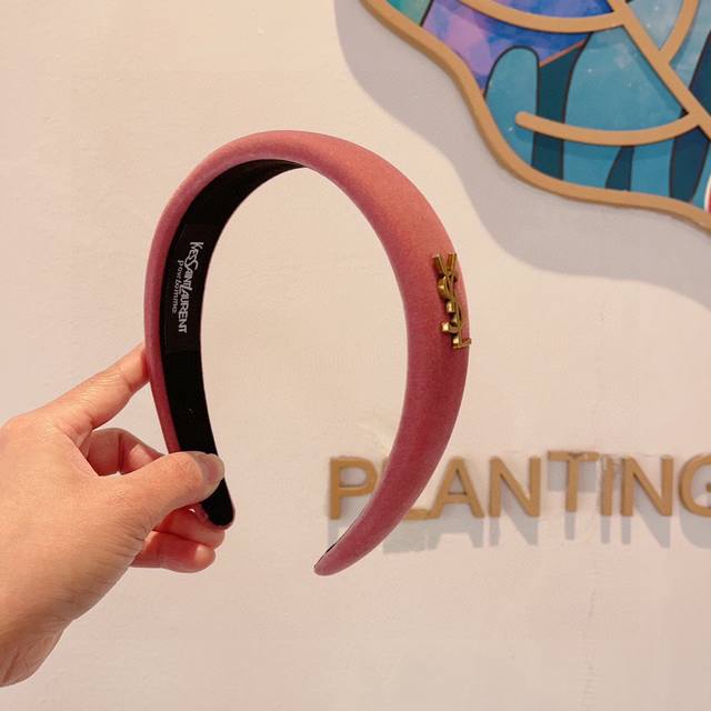 Saint Laurent's new Korean velvet sponge headband with packaging. Original singl