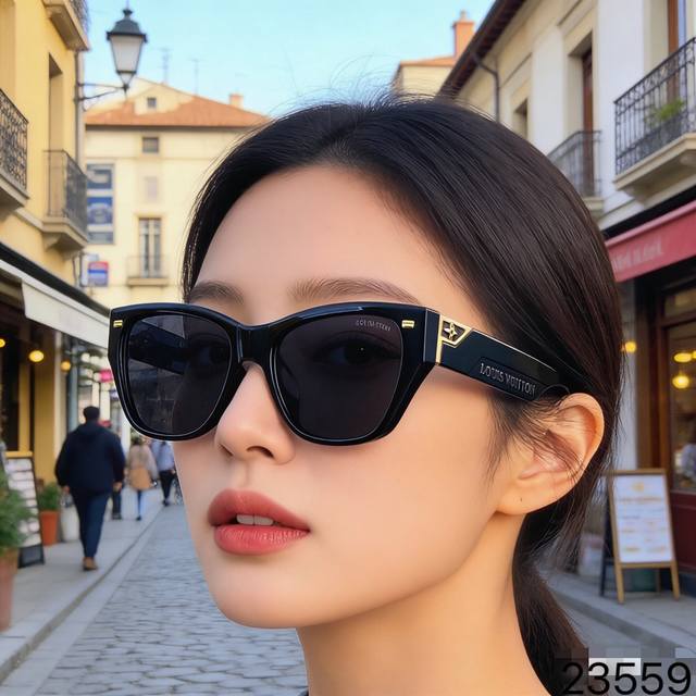 Louis Vuitto*美式复古猫眼墨镜女潮ins网红款辣妹街拍防晒太阳眼镜