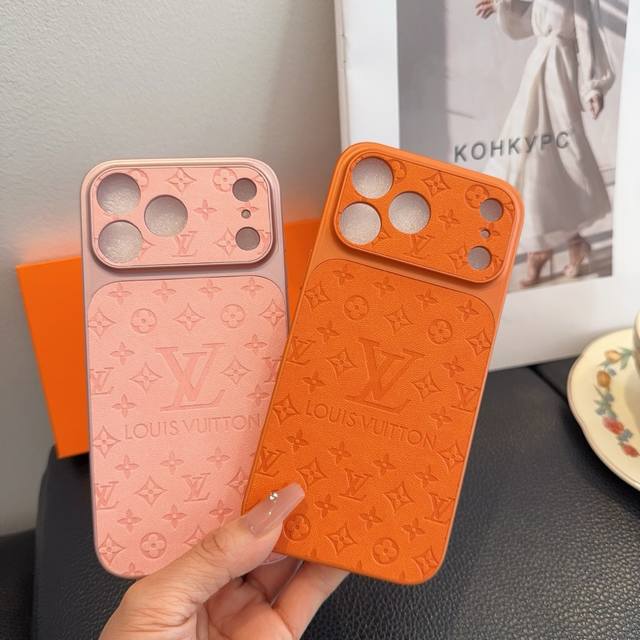 LV Full Coverage Phone Case with Fine Perforation, LV Instant Leather Phone Case
