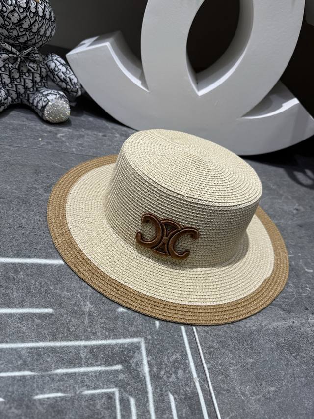 Celine赛琳平顶帽春夏爆款拼色平顶帽