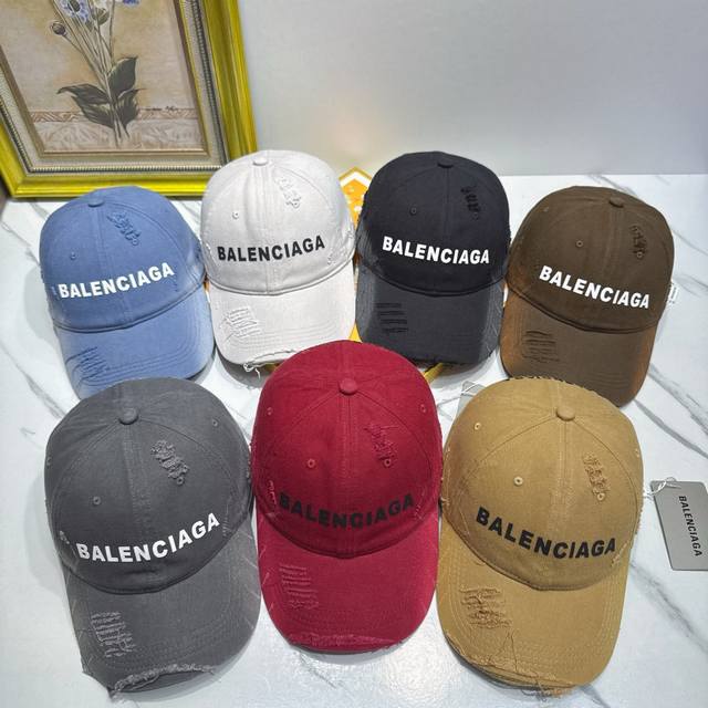 劲爆款 Balenciaga 巴黎世家 纯棉牛仔做旧款棒球帽，欧美重工手法，多重内里，曰韩潮流，时尚大气，帅哥美女必入款配防尘袋旅游出行必备！！！