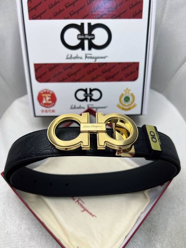 品名：菲拉格幕 原单 材质：原单牛皮腰带 百分百头层牛皮石头纹腰带保证真皮，24K纯钢扣，专柜原单品质、做工精细，时尚大牌，送人自用首选包装： 请认准如图专柜包