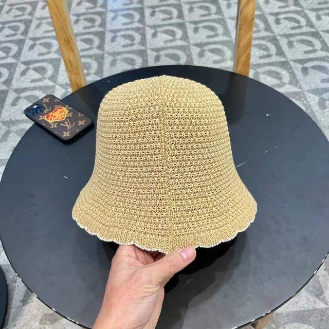 赛琳cellne秋冬季手工针织毛线帽水桶帽子女日系百搭花边短檐显脸小渔夫帽潮