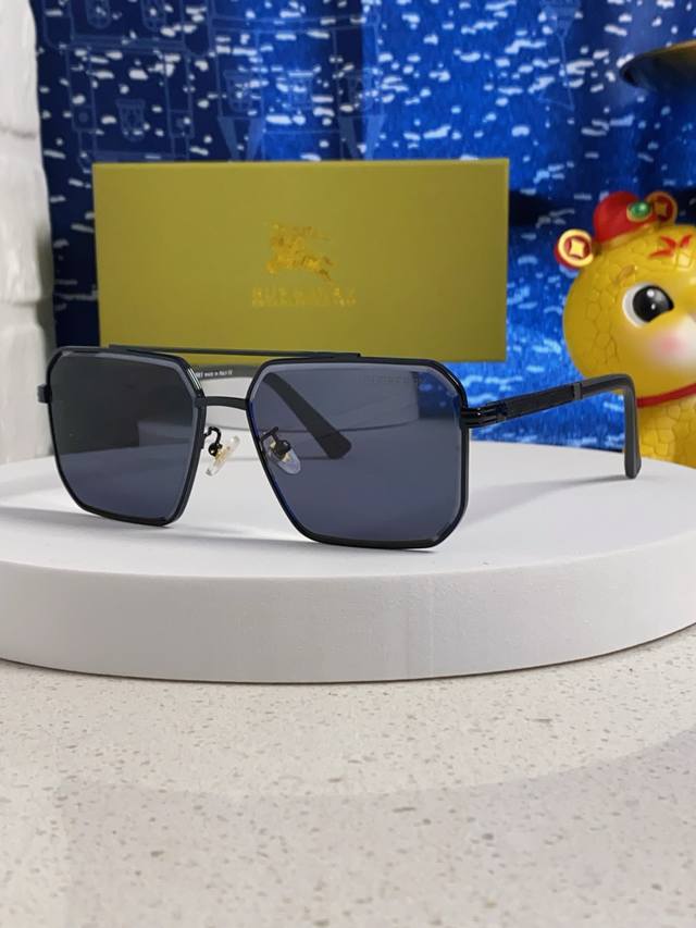 Burberry巴宝莉 2026新款 金属方形男士偏光商务款墨镜女高级感太阳眼镜防晒 男女通用