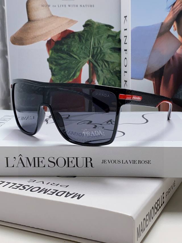 Prada trendy oversized sunglasses for men, perfect for driving, outdoor sports,