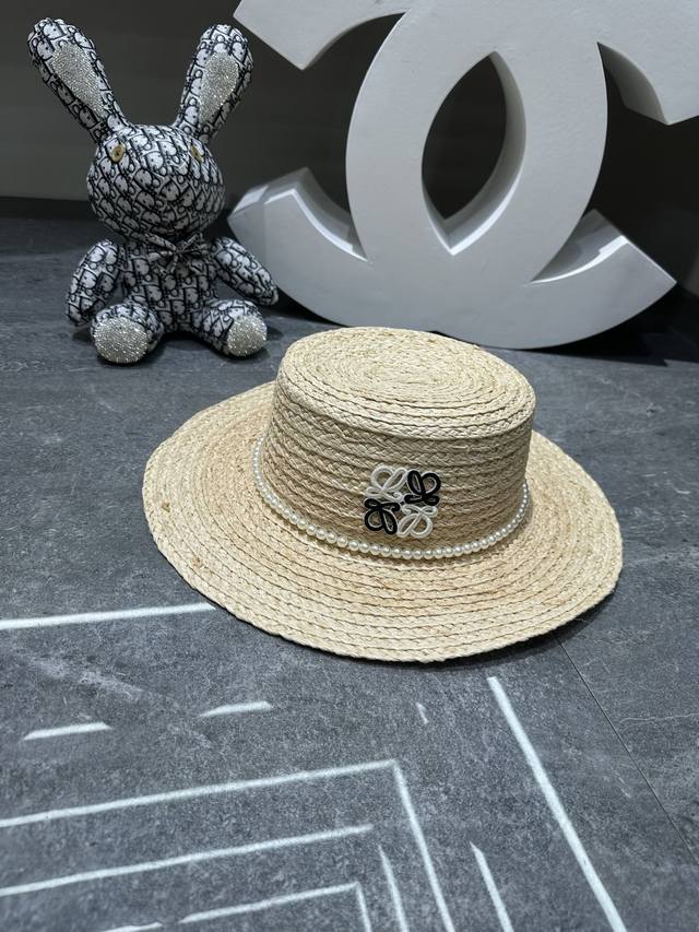 罗意威爆款新品拉菲草定制平顶帽纯天然植物拉菲草松弛感拉满出行必备神器单品之一