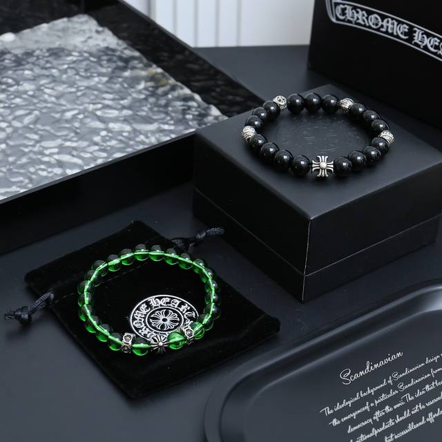 Chrome Hearts Natural Bead Silver Bracelet - A Chrome Hearts bracelet that exude Chrome Hearts Natural Bead Silver Bracelet - A Chrome Hearts bracelet that exude