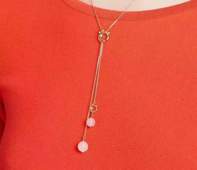 Ferragamo's new necklace features a unique and distinctive design that will over
