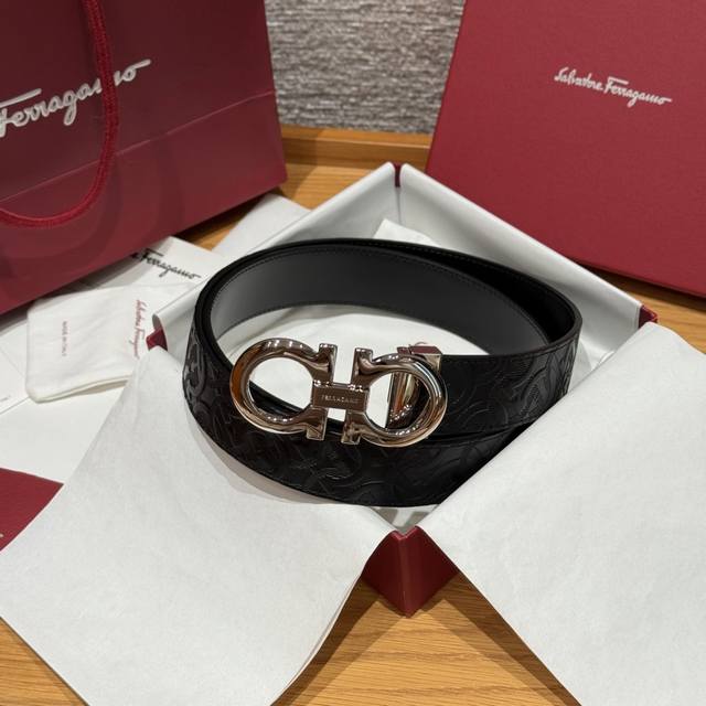 Sf Reversible Adjustable Gancini Leather Belt This leather belt is one of the br