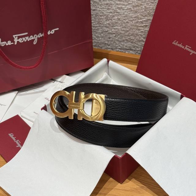 Sf Reversible Adjustable Gancini Leather Belt This exquisite leather belt is cra