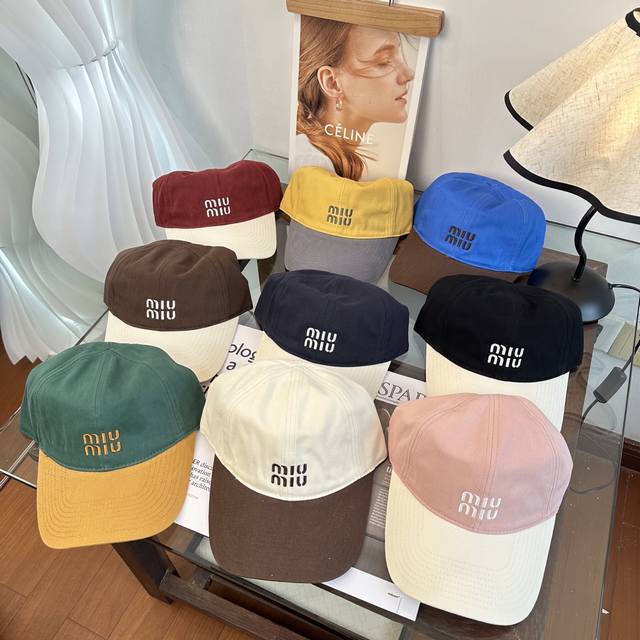 50 Miu Miu baseball cap. A simple and casual baseball cap with a youthful and ve