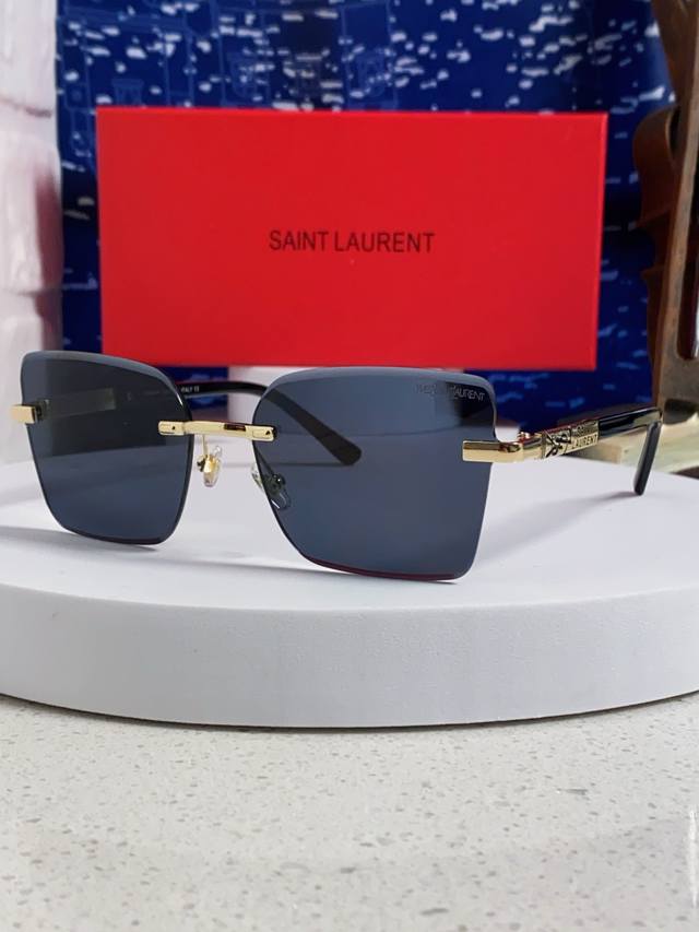 Saint Laurent 2026 New Gold-Plated YSL Rimless Eyeglasses Frames for Men and Wom