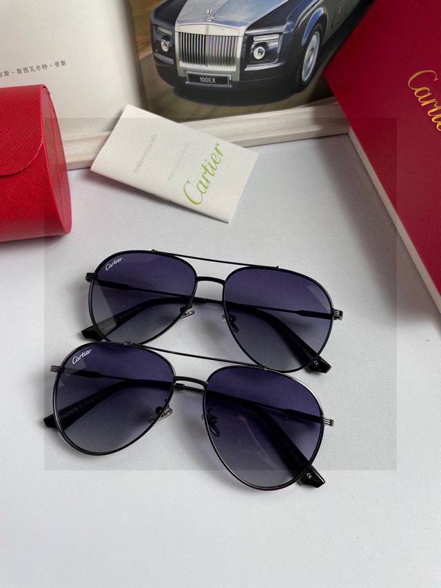 100. New Cartier original quality men's polarized sunglasses. Material: High-def