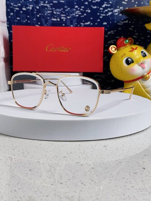 Cartier 2026 European and American high-end women's aviator sunglasses with doub