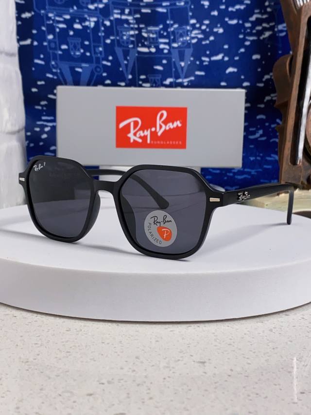Rayban雷朋 2026新款 黑框运动偏光太阳镜 椭圆形 男女通用太阳镜 Rb2194
