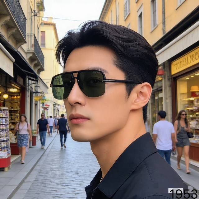 Tom For*复古痞帅男士双梁蛤蟆墨镜高端商务风格Uv400防晒防紫外线太阳镜