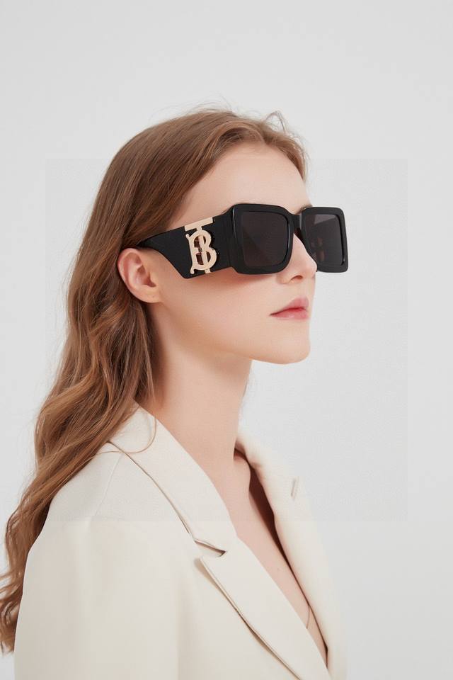 Burberry women's sunglasses, 2024 new style Be4406U, large frame, B logo, trendy